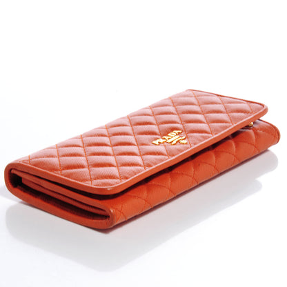 Prada Saffiano Quilted Zip Wallet Papaya 4 of 9