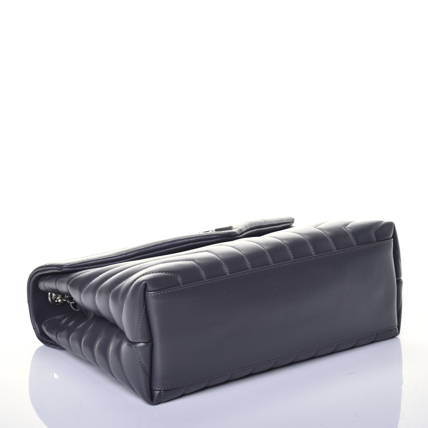 Saint Laurent Calfskin Y Quilted Monogram Medium Loulou Chain Satchel Asphalt 4 of 8