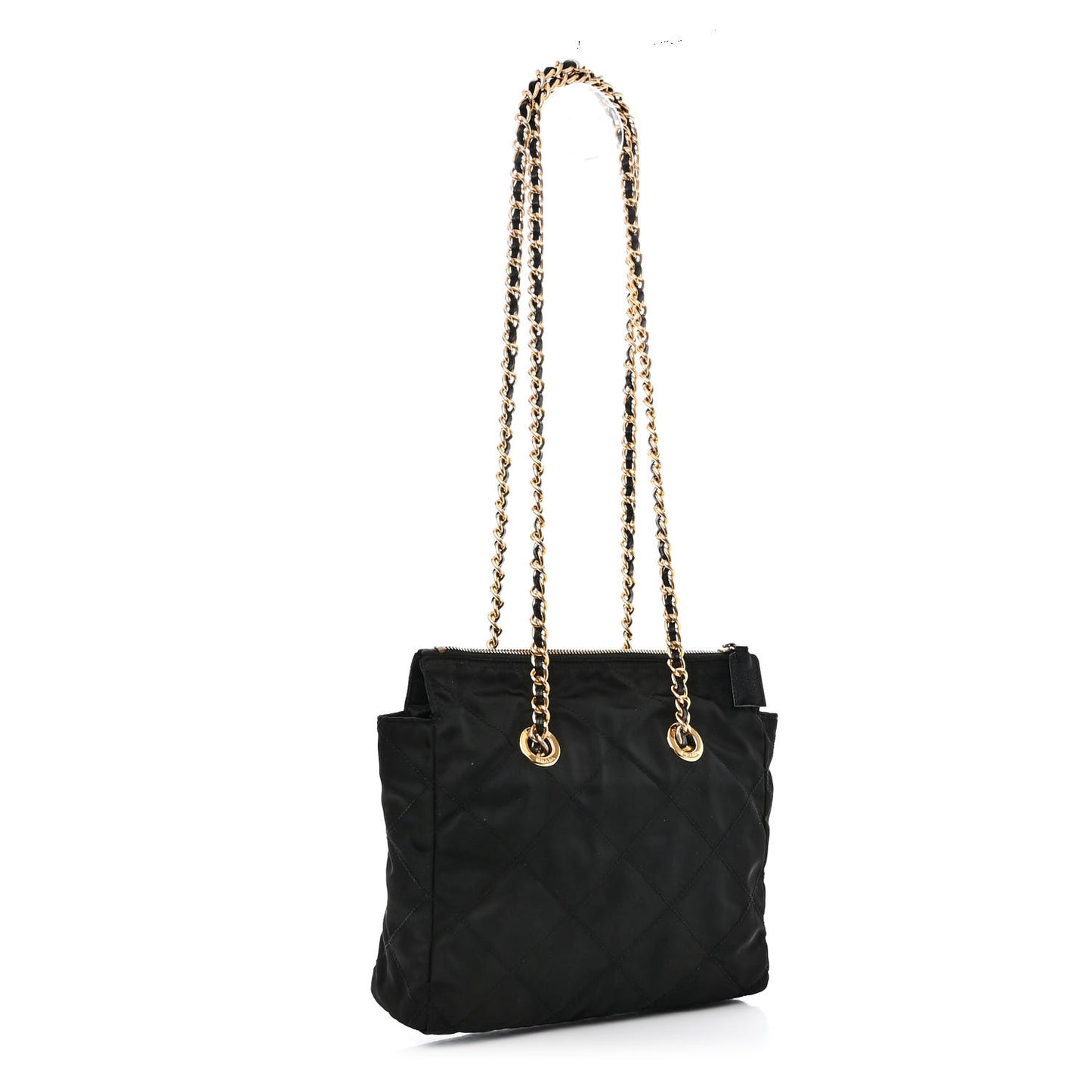 Nylon Tessuto Quilted Shoulder Bag Black