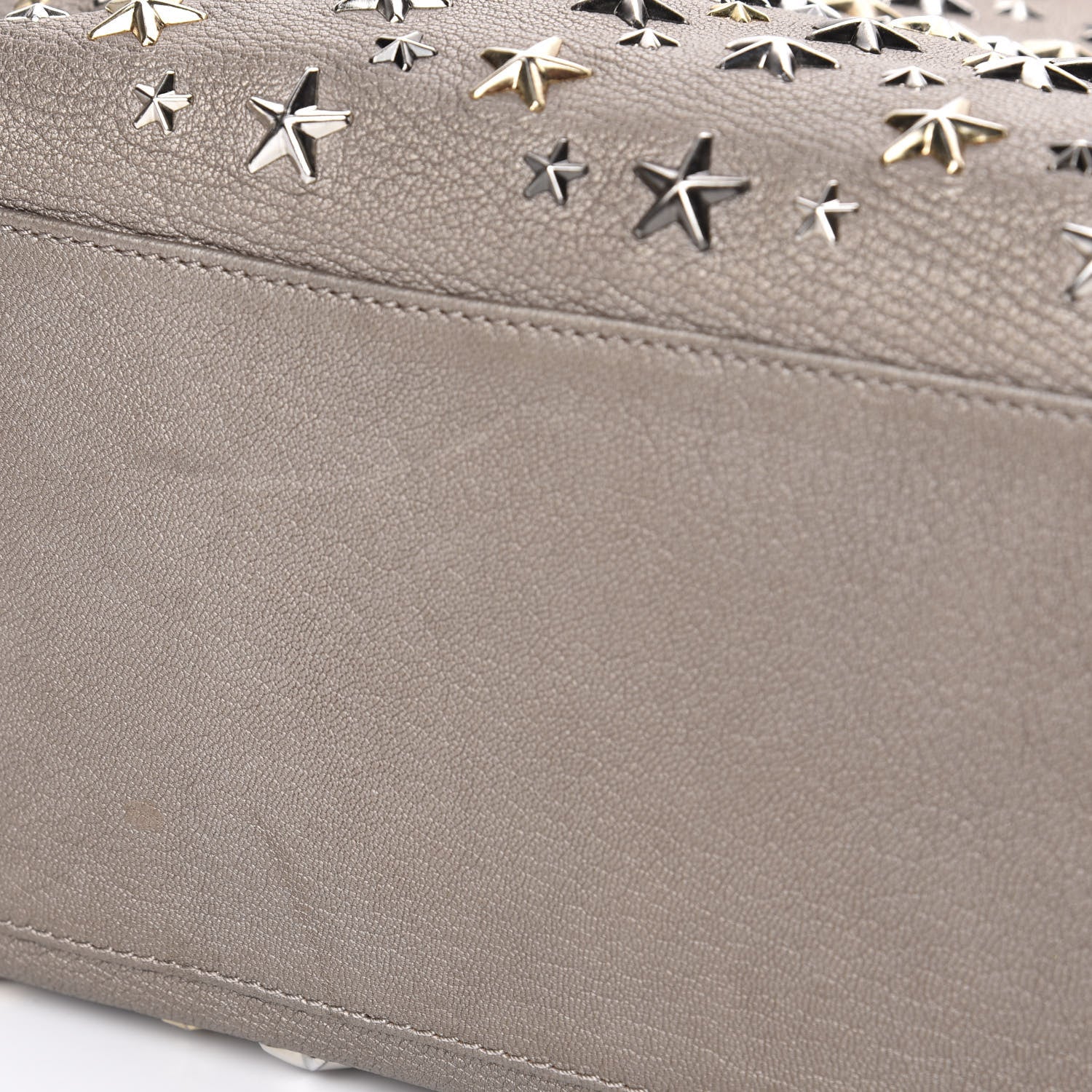 Jimmy Choo Metallic Calfskin Small Sofia Star Studded Tote Grey 9 of 10
