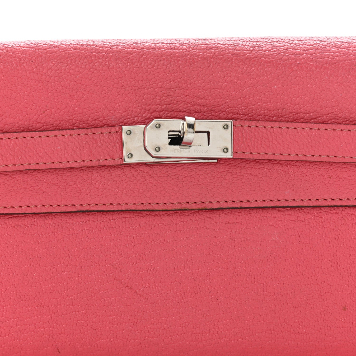 Hermes Chevre Mysore Kelly Longue Wallet Rose Lipstick 8 of 16