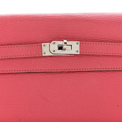Hermes Chevre Mysore Kelly Longue Wallet Rose Lipstick 8 of 16