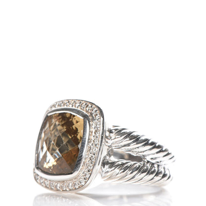 David Yurman Sterling Silver Diamond Champagne Citrine 11mm Albion Ring 49 5 3 of 5
