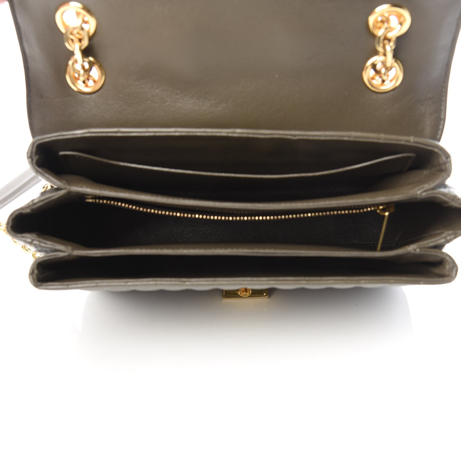 Celine Calfskin Quilted Medium C Bag Khaki 5 of 11