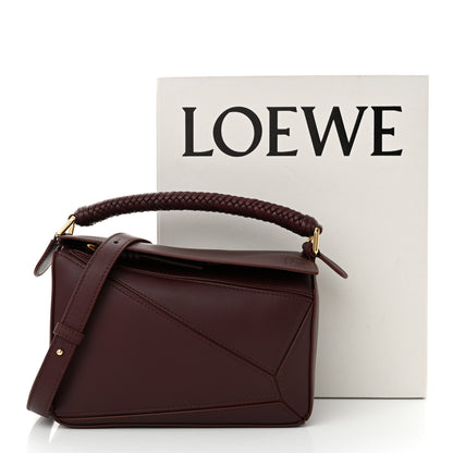 Loewe Calfskin Small Woven Puzzle Bag Dark Burgundy 11 of 11