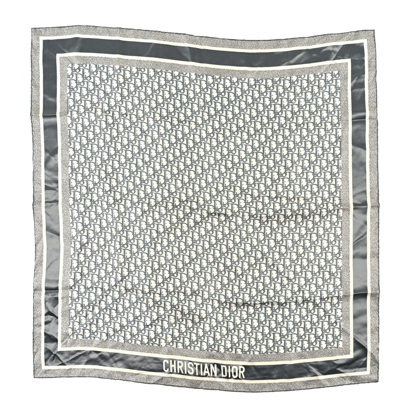 Silk Oblique Scarf Blue