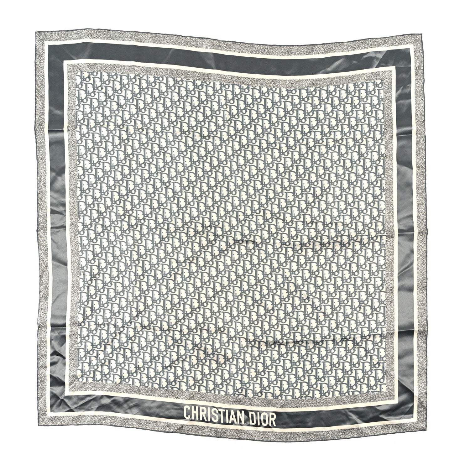 Christian Dior Silk Oblique Scarf Blue 1 of 3