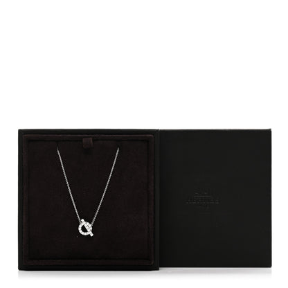 Hermes 18K White Gold Diamond Finesse Pendant Necklace 6 of 6
