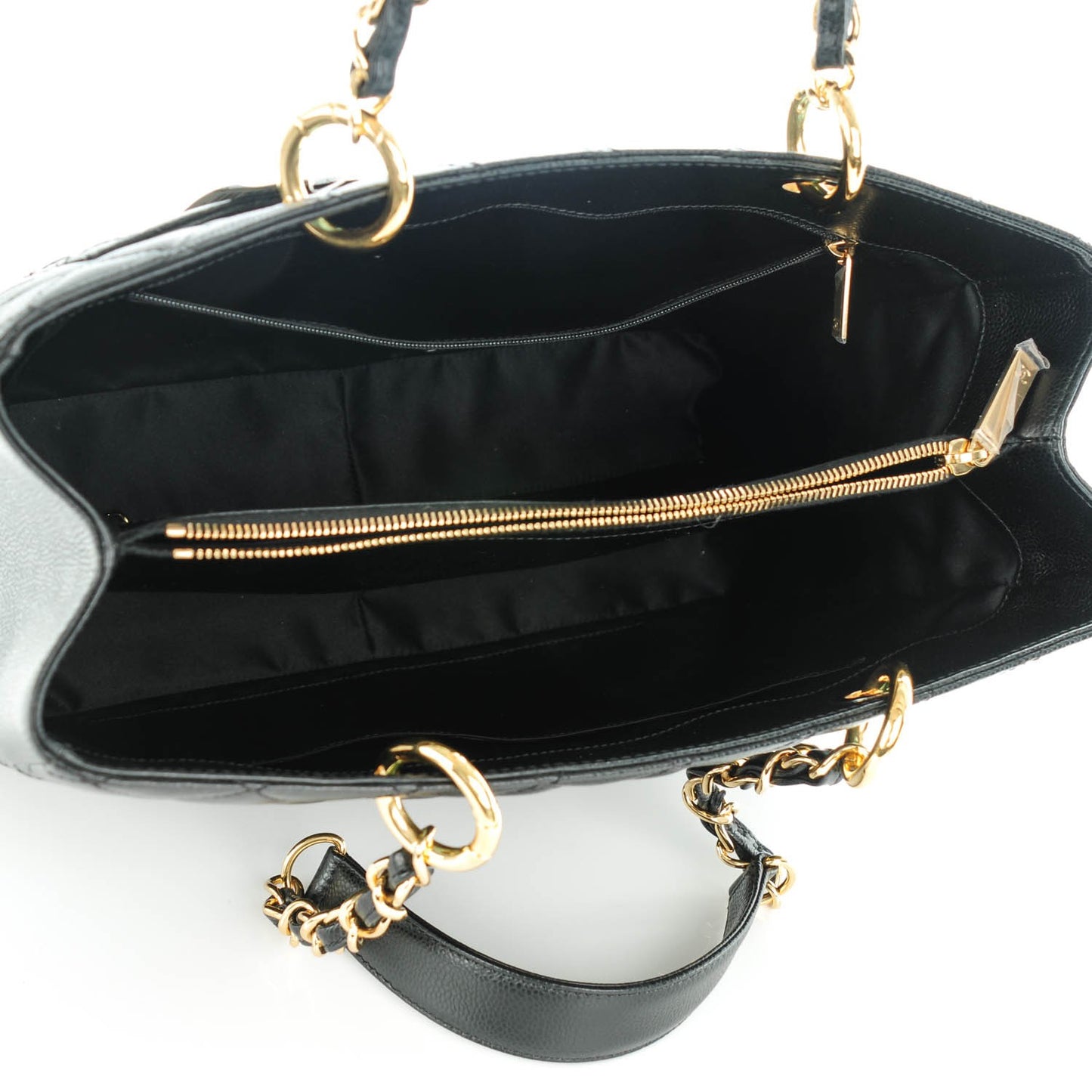 Caviar Quilted Grand Shopping Tote GST Black