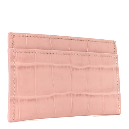 Chanel Calfskin Crocodile Embossed Crococo Card Holder Light Pink 3 of 8