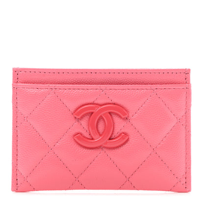 Chanel Caviar Quilted My Everything Card Holder Coral 1 of 9