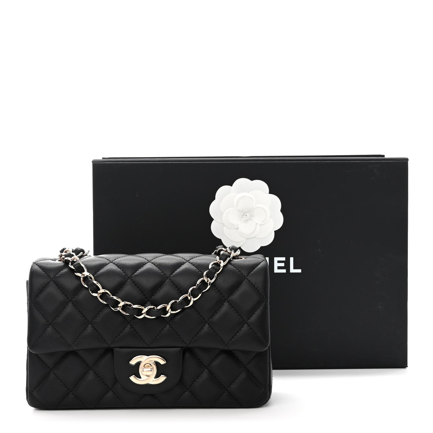 Chanel Lambskin Quilted Mini Rectangular Flap Black 3 of 11