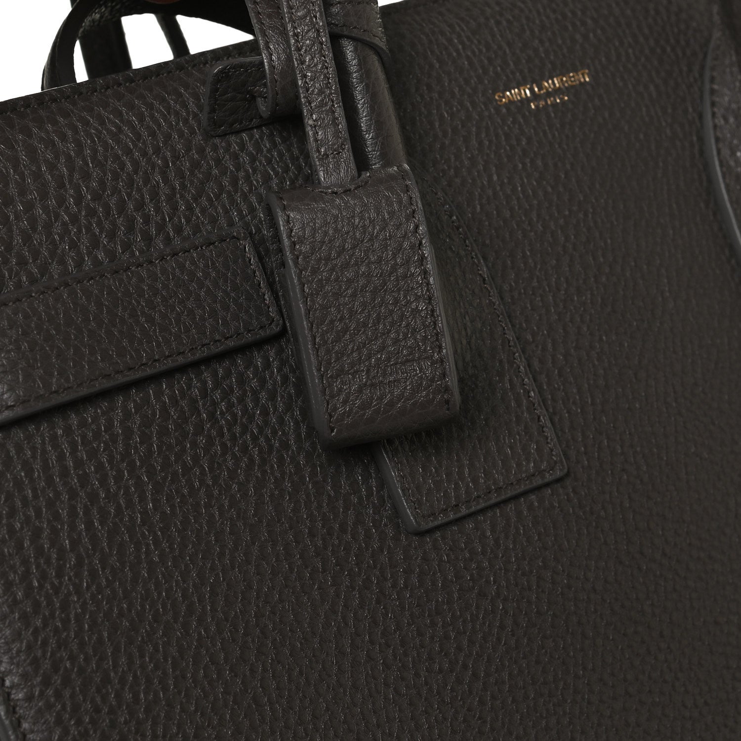 Saint Laurent Grained Calfskin Small Sac De Jour Charcoal 17 of 17