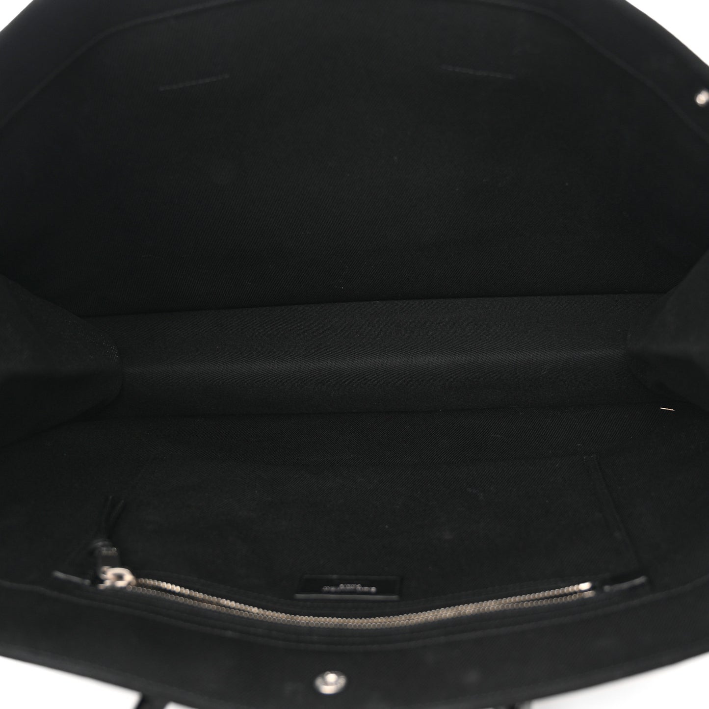 Linen Calfskin Rive Gauche Tote Black