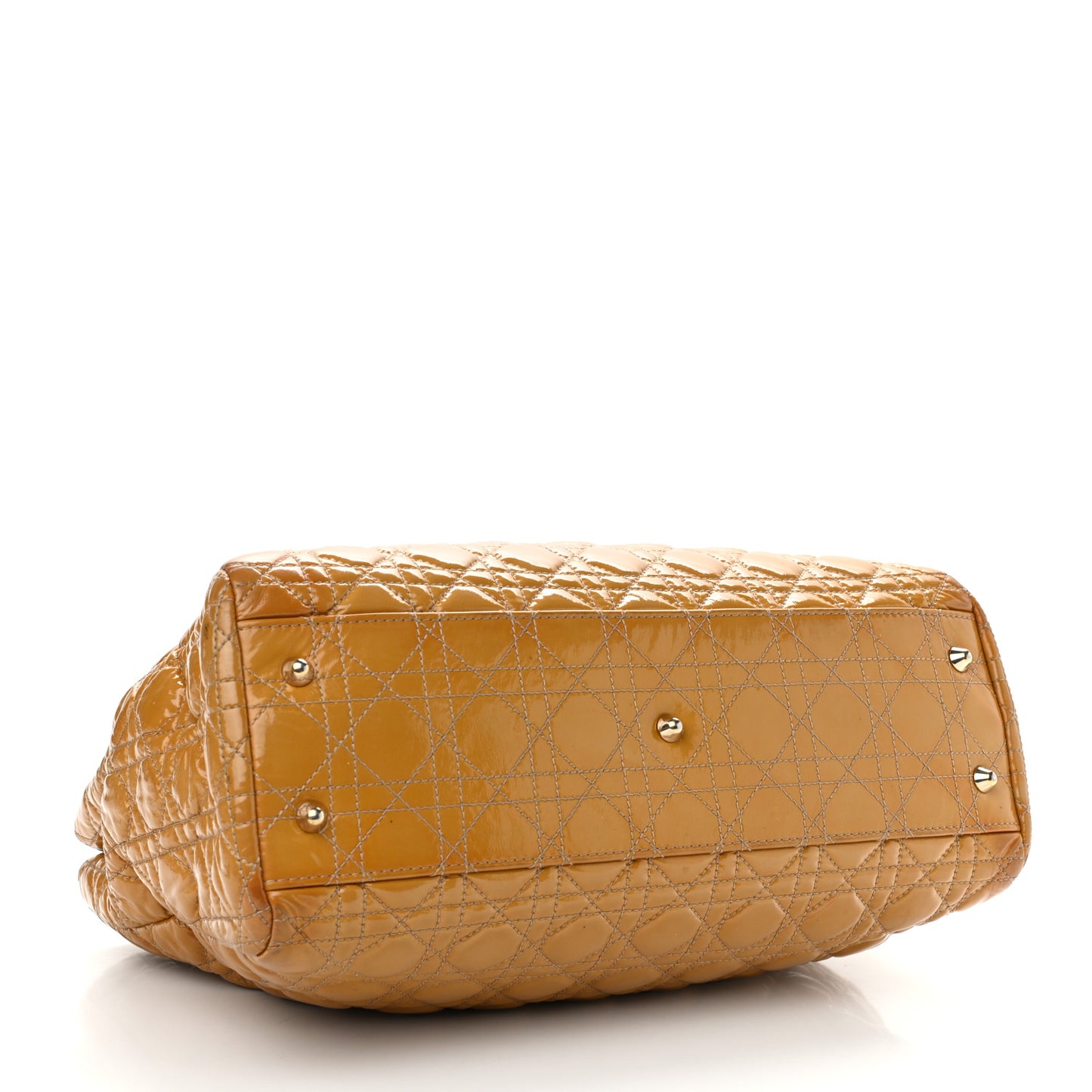 Patent Cannage Large Dior Soft Shopping Tote Beige
