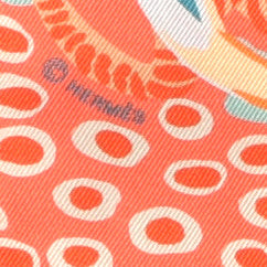 Hermes Silk Under The Waves Twilly Petrole Orange Beige 3 of 4