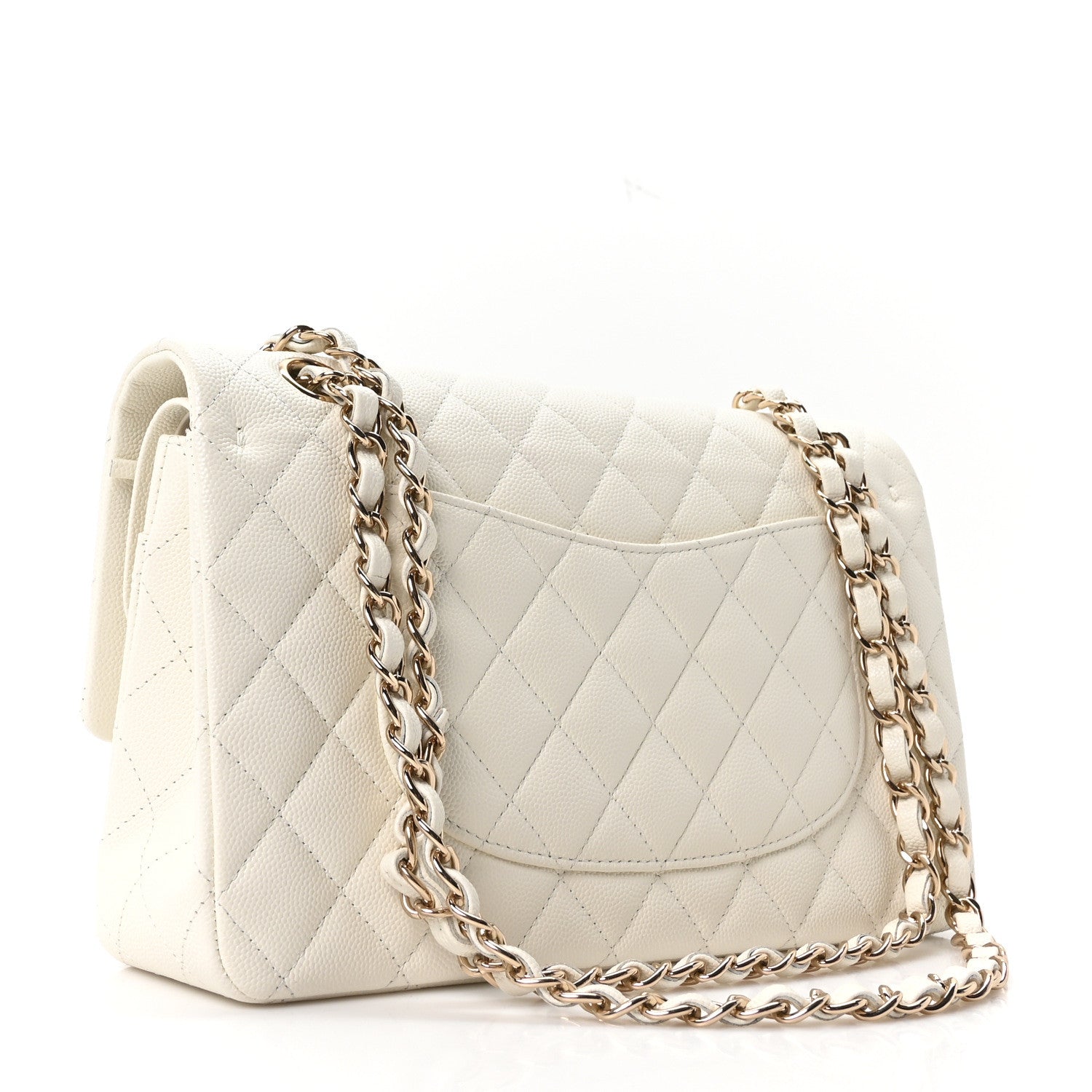 Chanel Caviar Quilted Medium Double Flap White 2 of 10