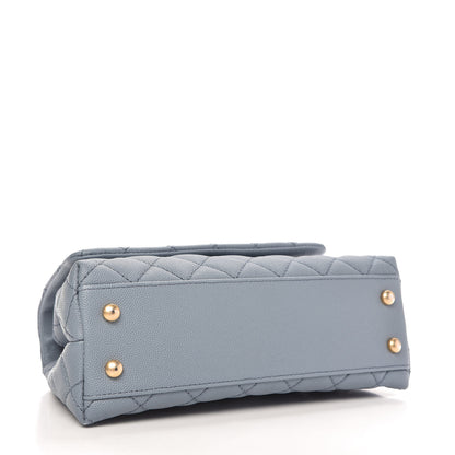 Chanel Caviar Lizard Quilted Mini Coco Handle Flap Light Blue 4 of 11