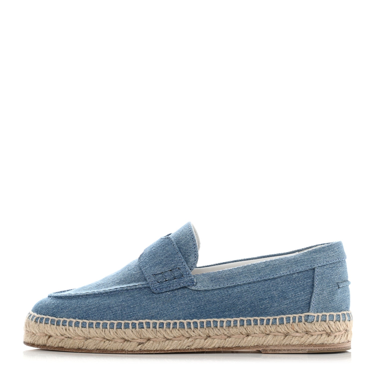 Hermes Denim Canvas Womens Trip Espadrilles 37 Bleu Clair 1 of 7