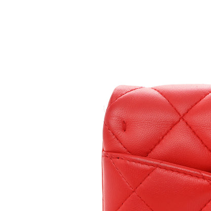 Chanel Lambskin Quilted Clutch with Chain Flap Red 13 of 15
