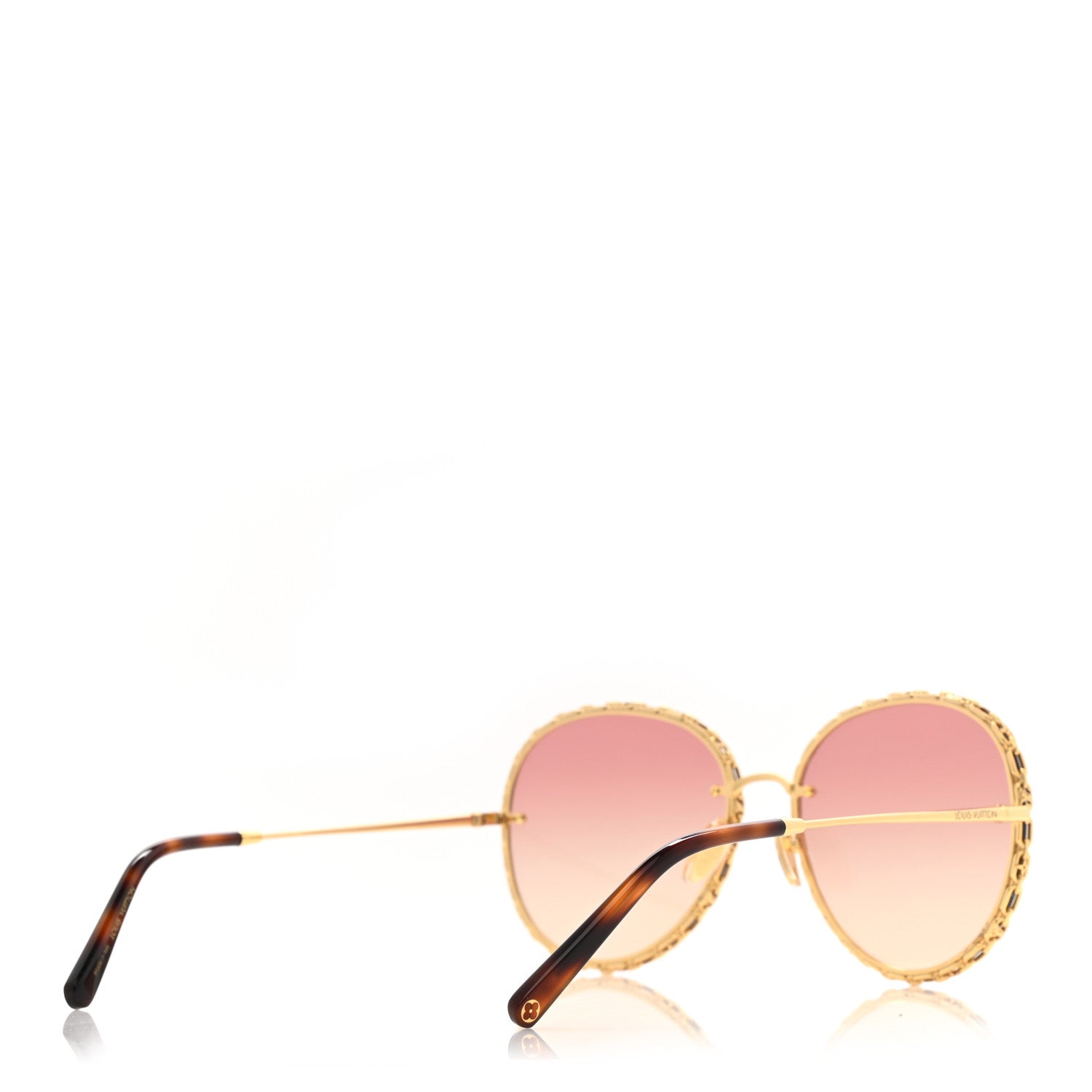 Louis Vuitton Metal LV Ring Round Sunglasses Z1623W Gradient Pink 4 of 7