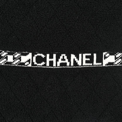 Chanel Cashmere Silk CC Logo Stole Grey White 3 of 3