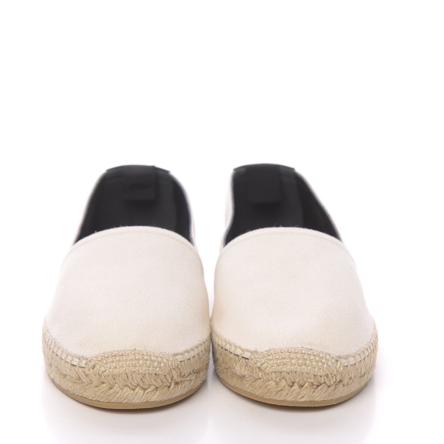 Saint Laurent Canvas Nappa Elba Light Logo Embroidered Espadrilles 38.5 Panna 2 of 10