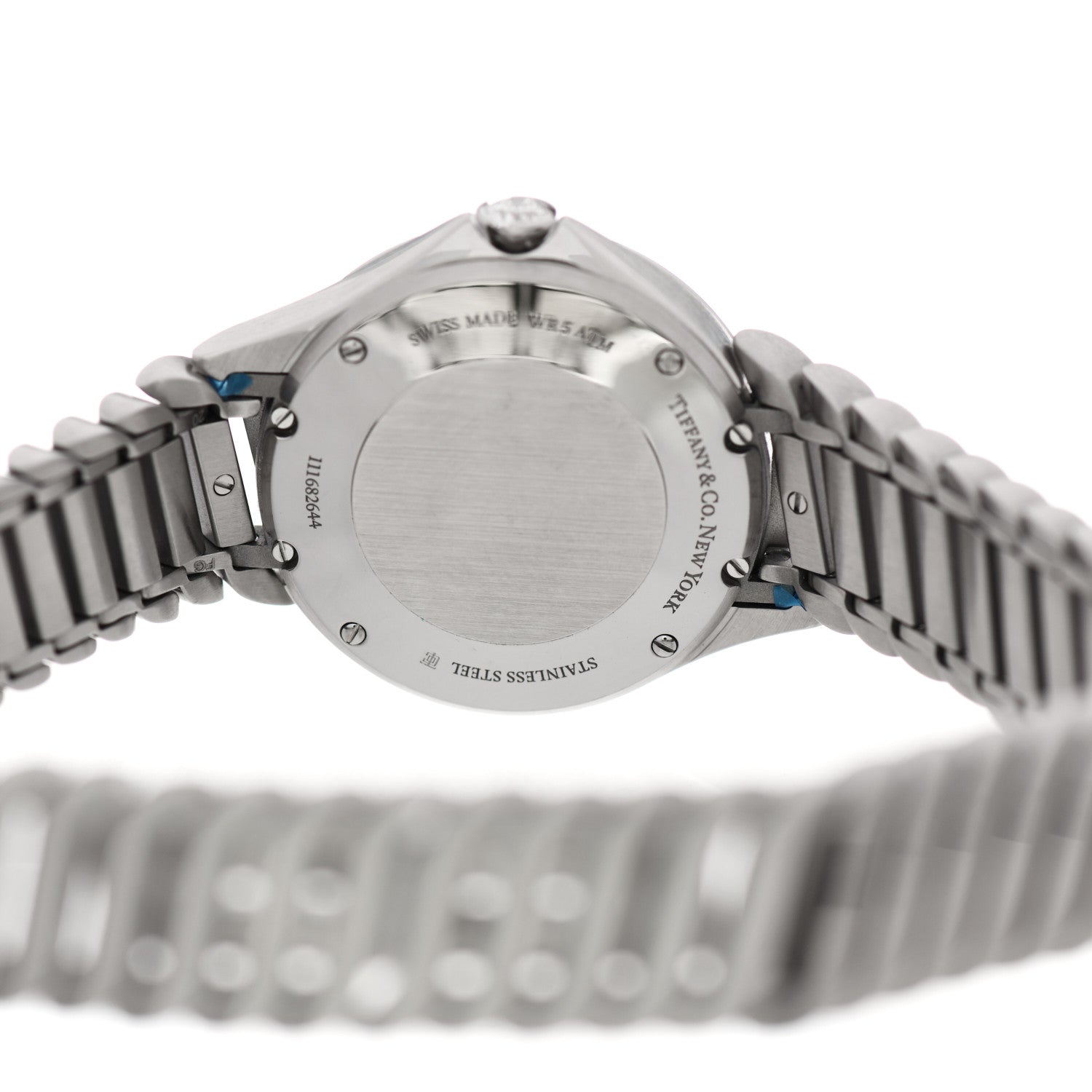 Tiffany Stainless Steel Diamond 28mm Metro 2-Hand Quartz Watch Ice Blue 4 of 5