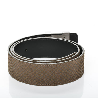 Louis Vuitton Suede Calfskin Mini Damier 40mm LV Initiales Belt 90 36 Moka 3 of 6