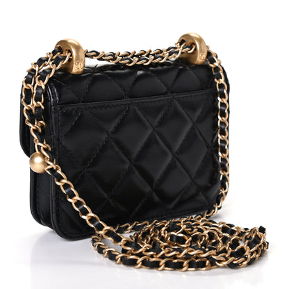 Chanel Calfskin Quilted Perfect Fit Coin Purse With Chain Black 2 of 4