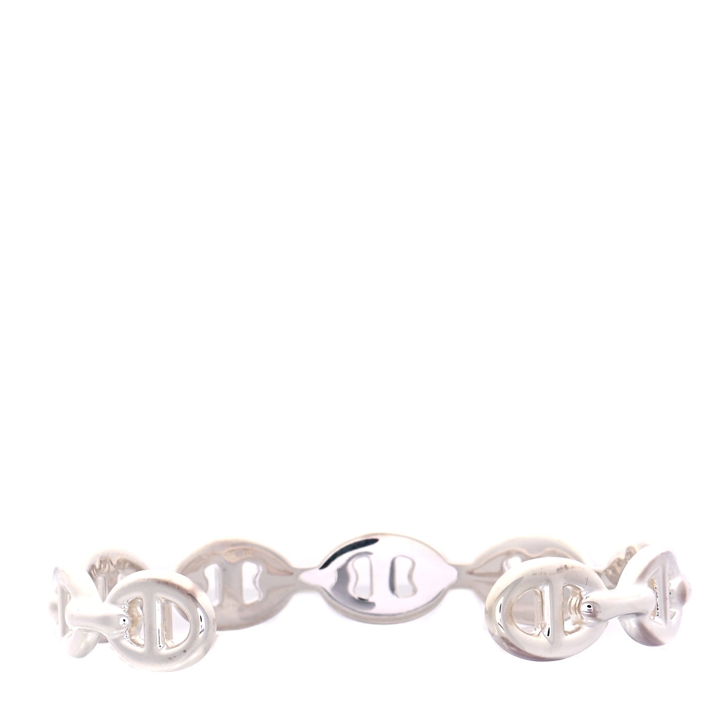 Sterling Silver MM Chaine d'Ancre Enchainee Cuff Bracelet SH