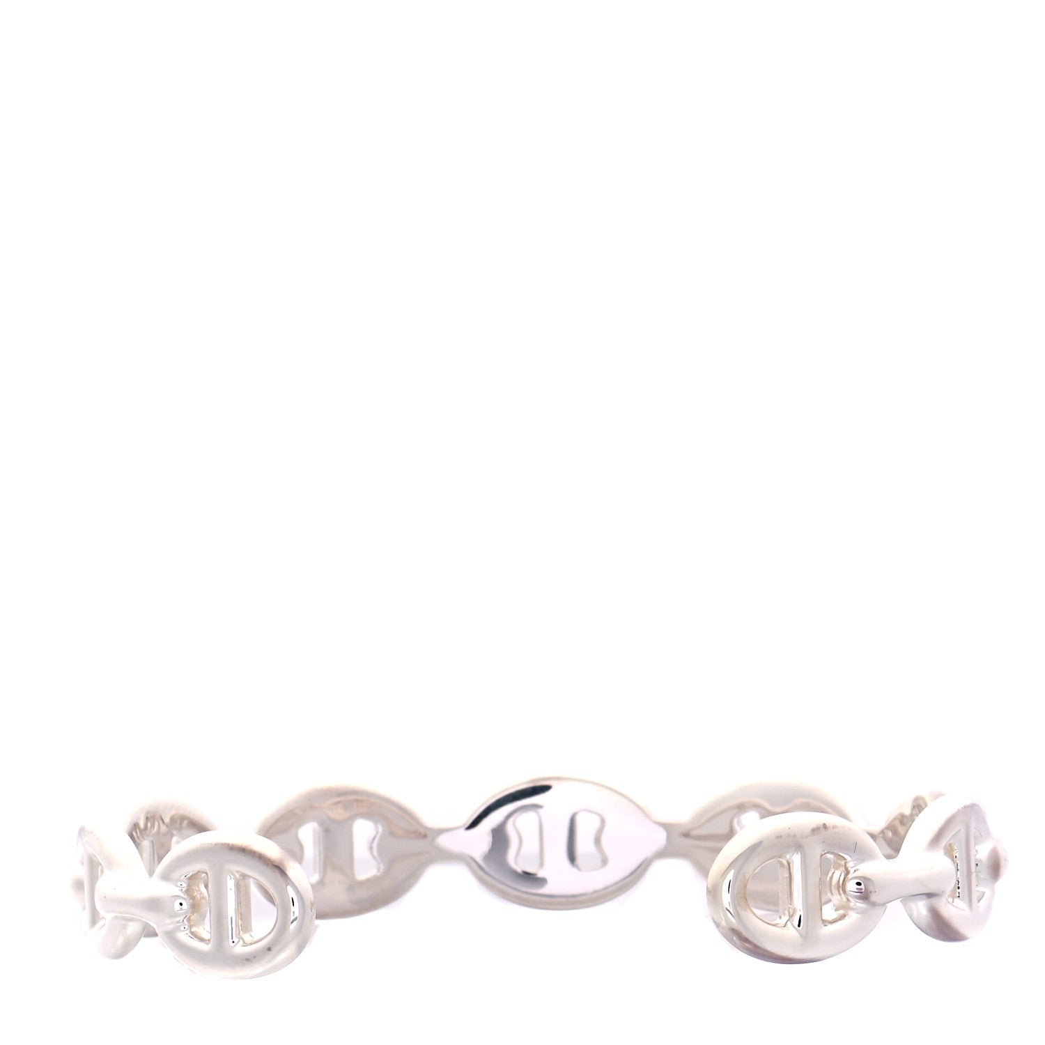 Hermes Sterling Silver MM Chaine d'Ancre Enchainee Cuff Bracelet SH 3 of 5