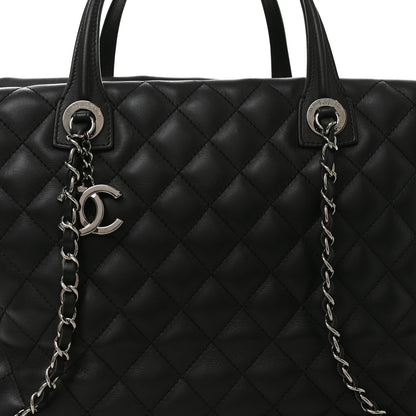 Chanel Calfskin Quilted Feather Weight Bowling Bag Black 8 of 10