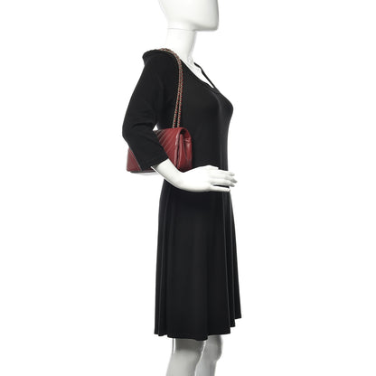 Chanel Calfskin Chevron Quilted Mini Statement Flap Burgundy 2 of 11
