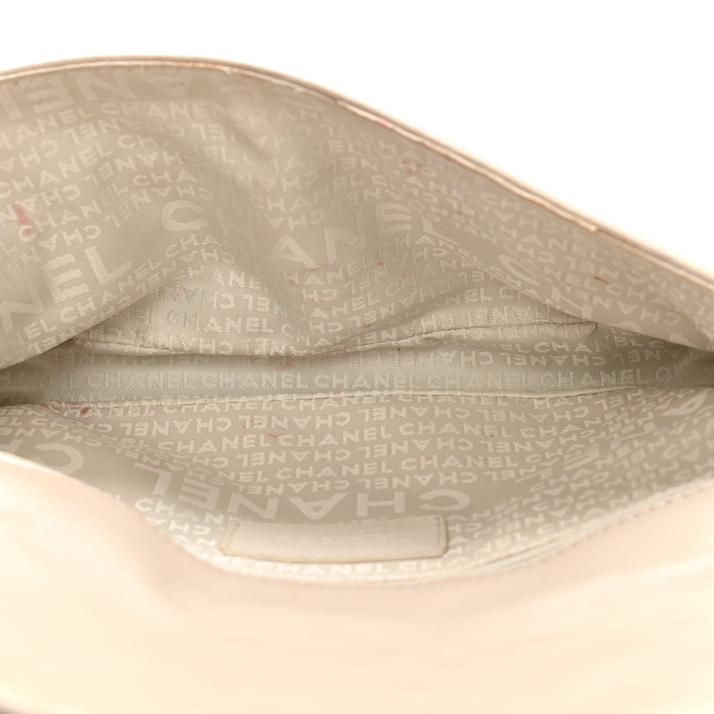 Lambskin Chain Single Flap Beige