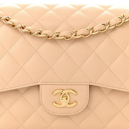 Chanel Caviar Quilted Jumbo Double Flap Beige Clair 8 of 12