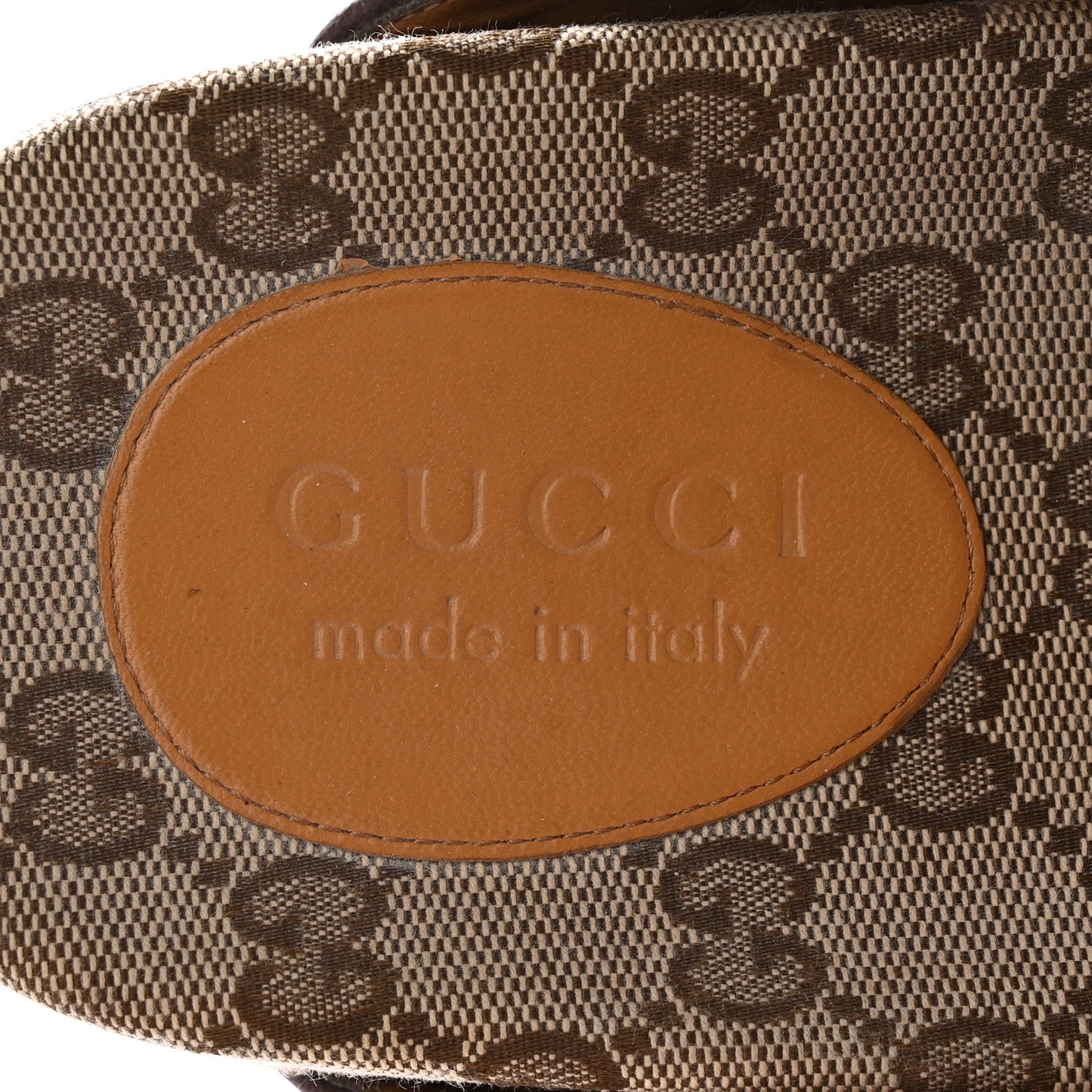 GG Monogram Lavaredo Eco Fabric Mens Slide Sandals With Straps 8 Beige Ebony Light Brown