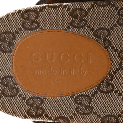 Gucci GG Monogram Lavaredo Eco Fabric Mens Slide Sandals With Straps 8 Beige Ebony Light Brown 7 of 20