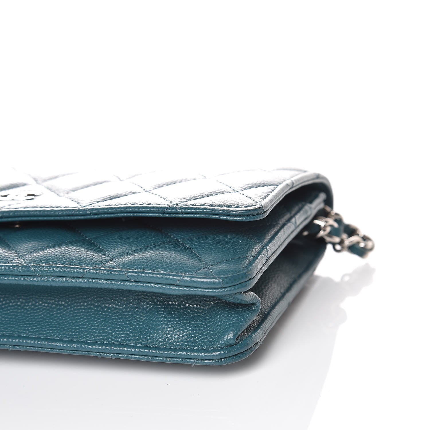 Chanel Caviar Quilted Wallet On Chain WOC Dark Turquoise 10 of 11