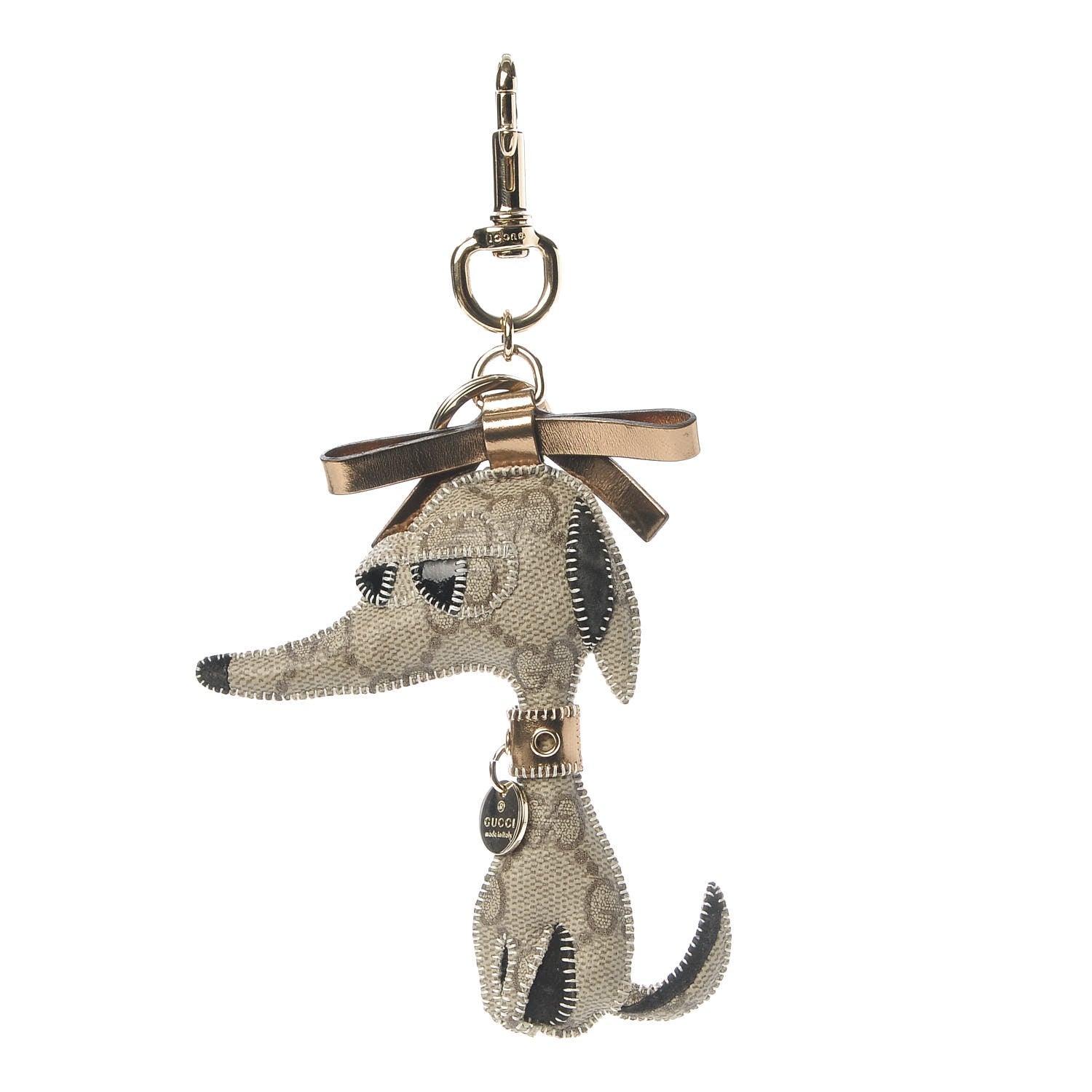 Gucci GG Supreme Monogram Dorothy Greyhound Key Charm 1 of 5