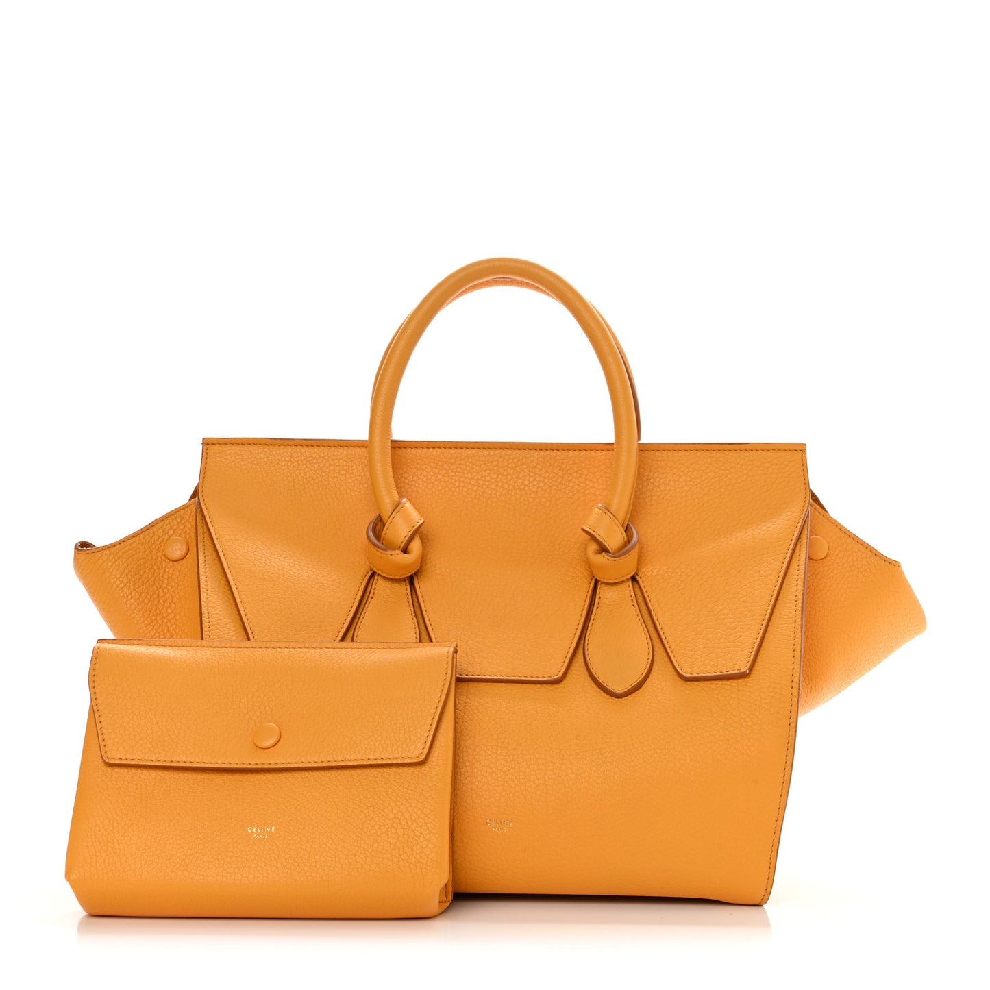 Calfskin Large Tie Knot Tote Saffron