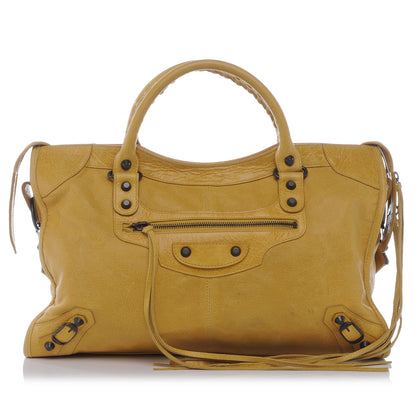 Balenciaga Agneau Perforated City Moutarde 1 of 10