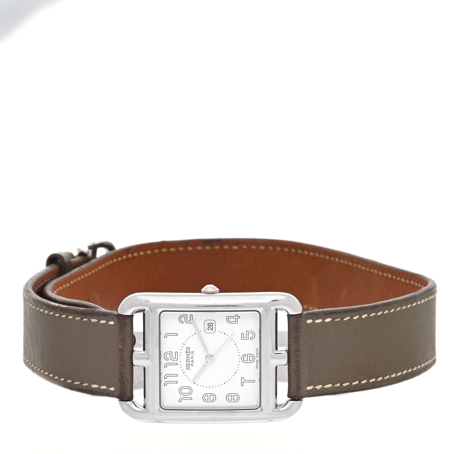 Hermes Stainless Steel Swift 29mm Cape Cod Double Tour Quartz Watch Etoupe 2 of 5