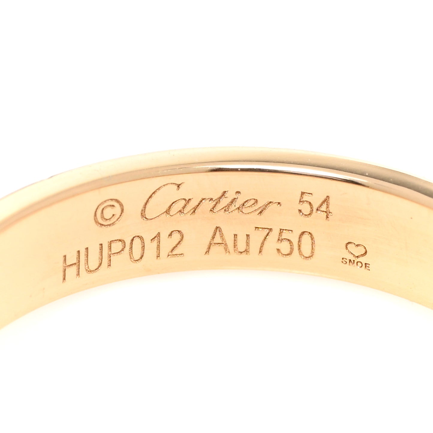 18K Yellow Gold 3.5mm LOVE Wedding Band Ring 54 6.75