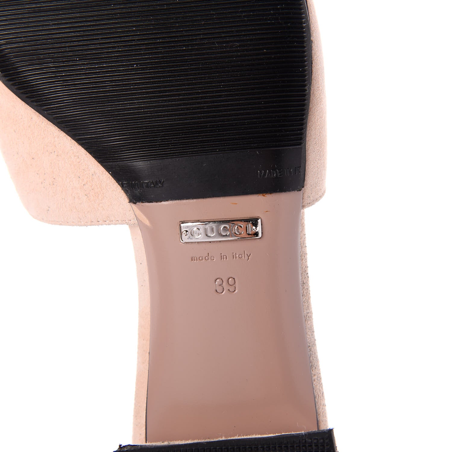 Gucci Suede Crystal Maxine Horsebit Slide Sandals 39 Blush Pink 6 of 7