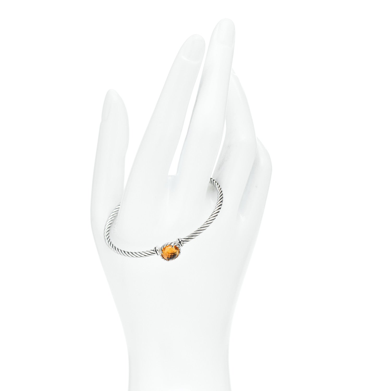 David Yurman Sterling Silver Citrine 3mm Chatelaine Bracelet 2 of 4