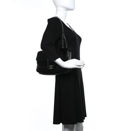 Chanel Patent Horizontal Quilted Jumbo Single Flap Black 2 of 9