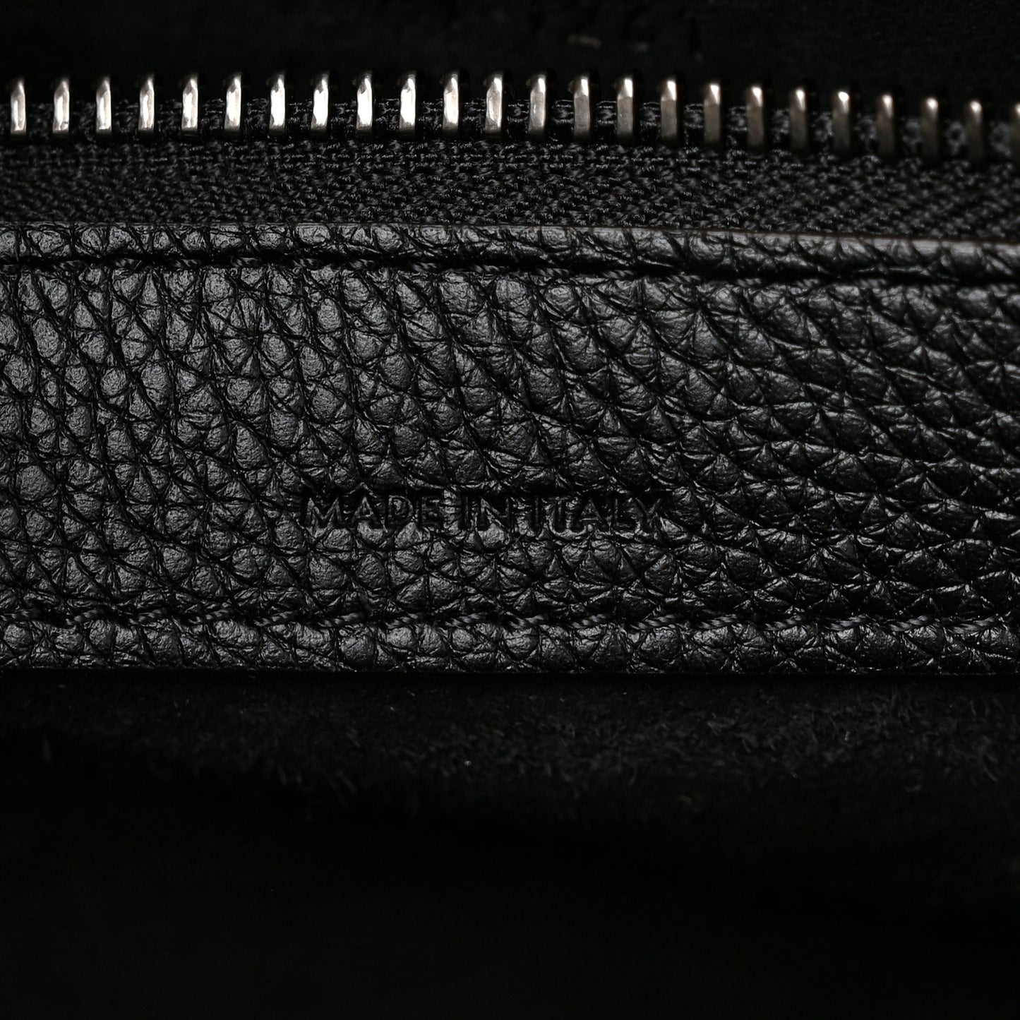 Drummed Calfskin Micro Luggage Black