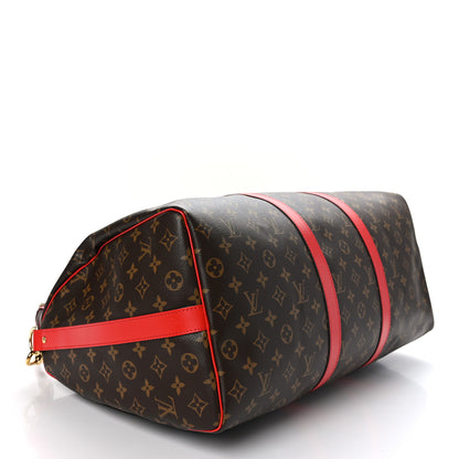 Louis Vuitton Calfskin Monogram Keepall Bandouliere 50 Coquelicot 3 of 9