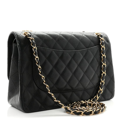 Chanel Caviar Quilted Jumbo Double Flap Black 3 of 10